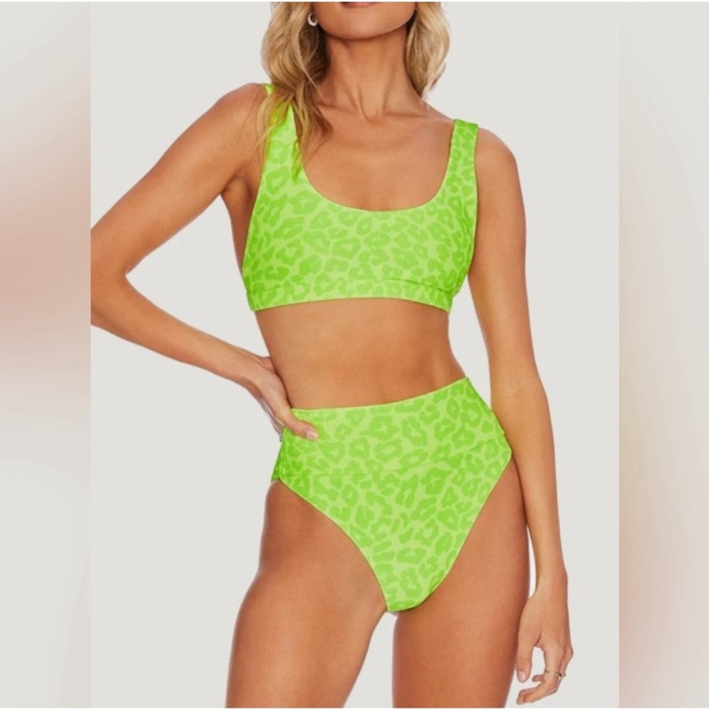Beach Riot High Waisted Leopard Bikini M/L